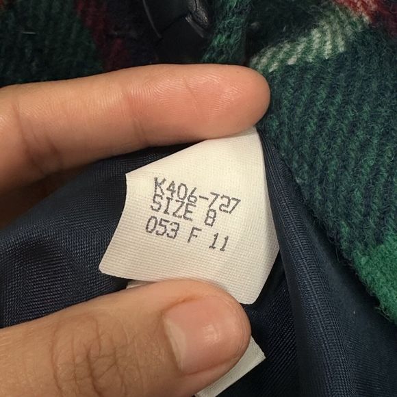 Vintage Pendleton 100% Virgin Wool Green Plaid Winter Plaid Wool Blazer Size 8 - Picture 8 of 11